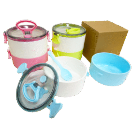2 Tier Lunch Box with Handle