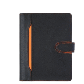 Professional Portfolio Black PU Cover with Zipper and Hardcase Box